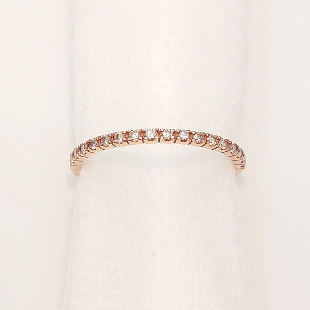 エタニティ リング ダイヤモンド 17石 ピンクゴールド K10 15号 レディースのアクセサリー(リング(指輪))の商品写真