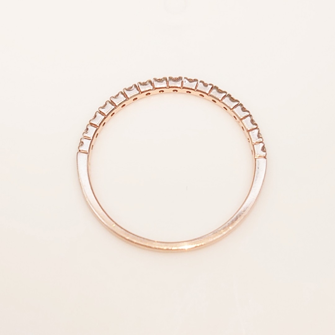 エタニティ リング ダイヤモンド 17石 ピンクゴールド K10 15号 レディースのアクセサリー(リング(指輪))の商品写真