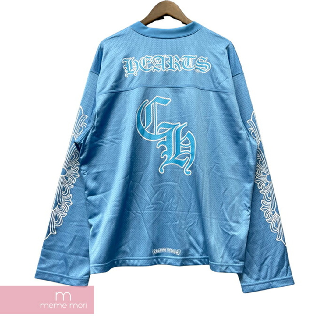 Chrome Hearts CHROME HEARTS Mesh Warm Up Jersey クロムハーツ メッシュウォームアップジャージー  長袖 ロンT ロゴプリント オンライン限定 ライトブルー サイズXL【230814】【新古品】【me04】の通販 by mememori online｜ クロムハーツならラクマ