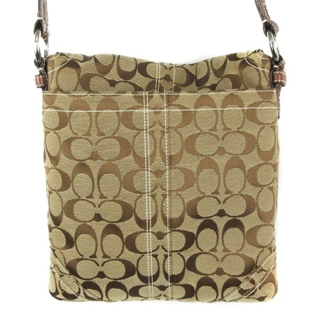 COACH - コーチ シグネチャー ショルダーバッグ キャンバス レザー 茶