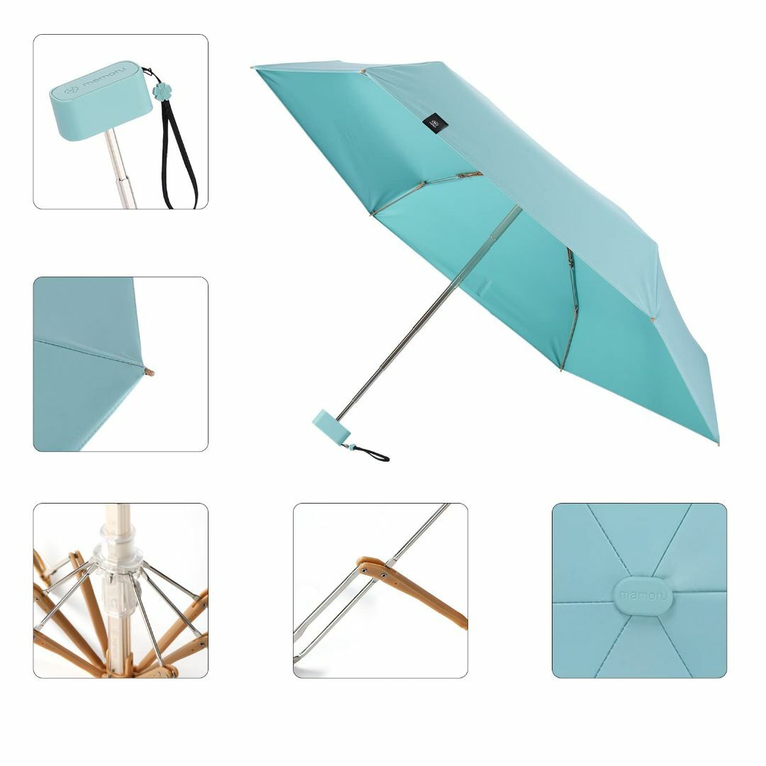 【色:ライトグリーン】mamoru 折りたたみ傘 レディース 日傘 雨傘 晴雨兼