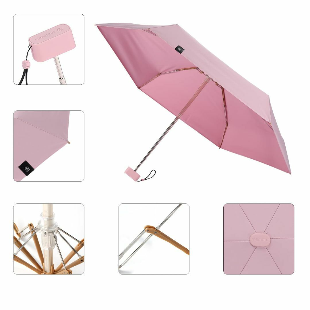 【色:ピンク】mamoru 折りたたみ傘 レディース 日傘 雨傘 晴雨兼用 軽量 6