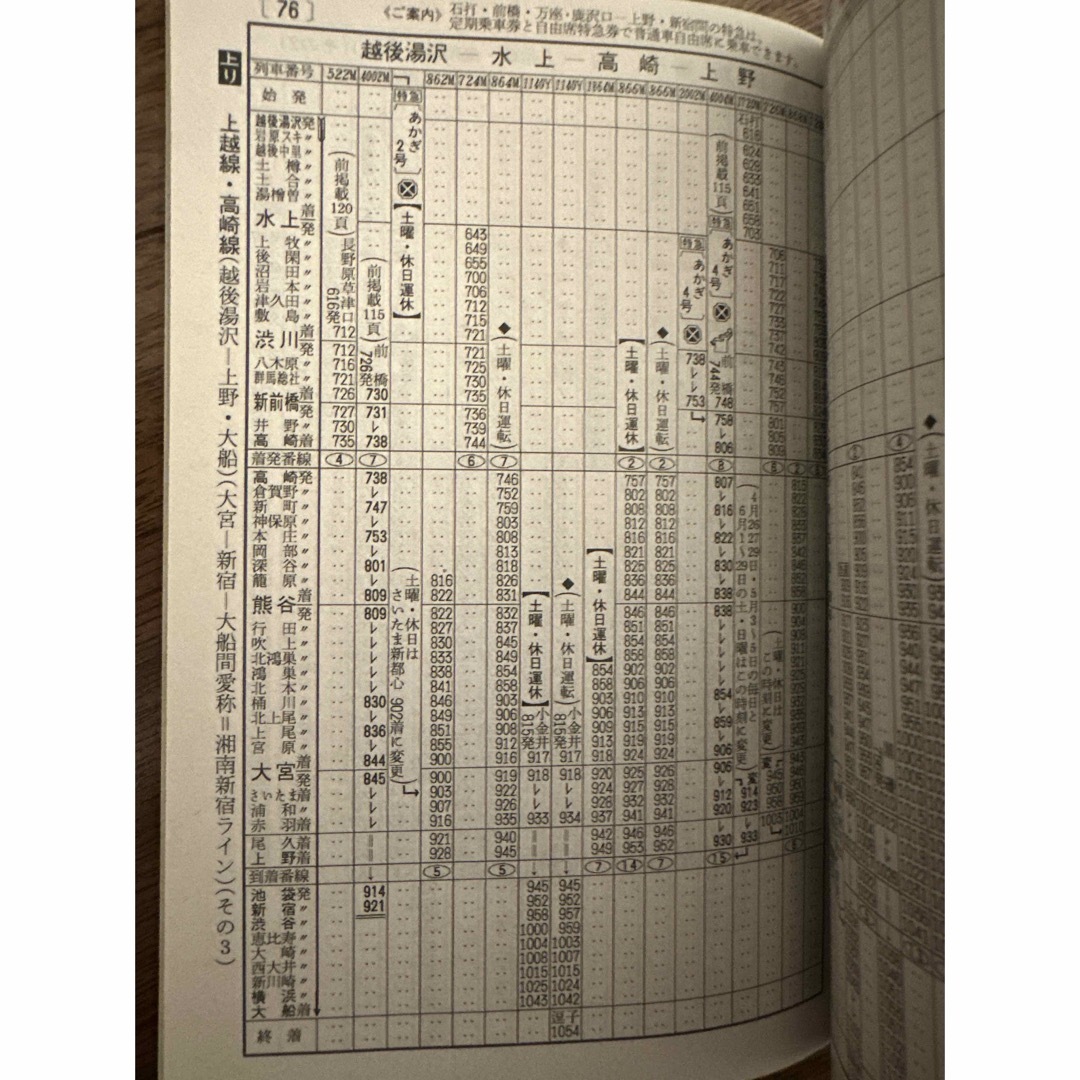 【165系】2003年春号　JR東日本高崎支社ミニ時刻表