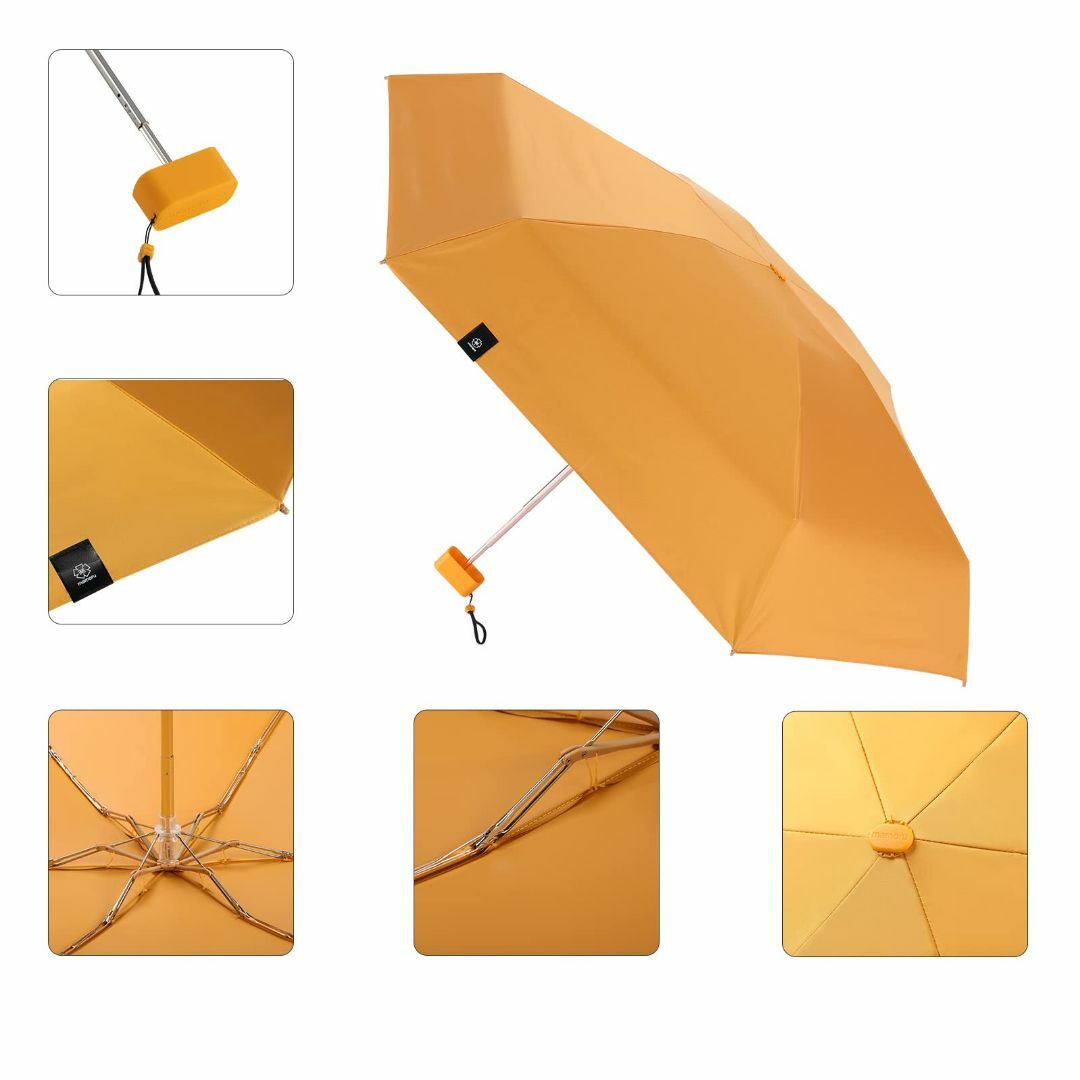 【色:オレンジ】mamoru 折りたたみ傘 レディース 日傘 雨傘 晴雨兼用 軽 6