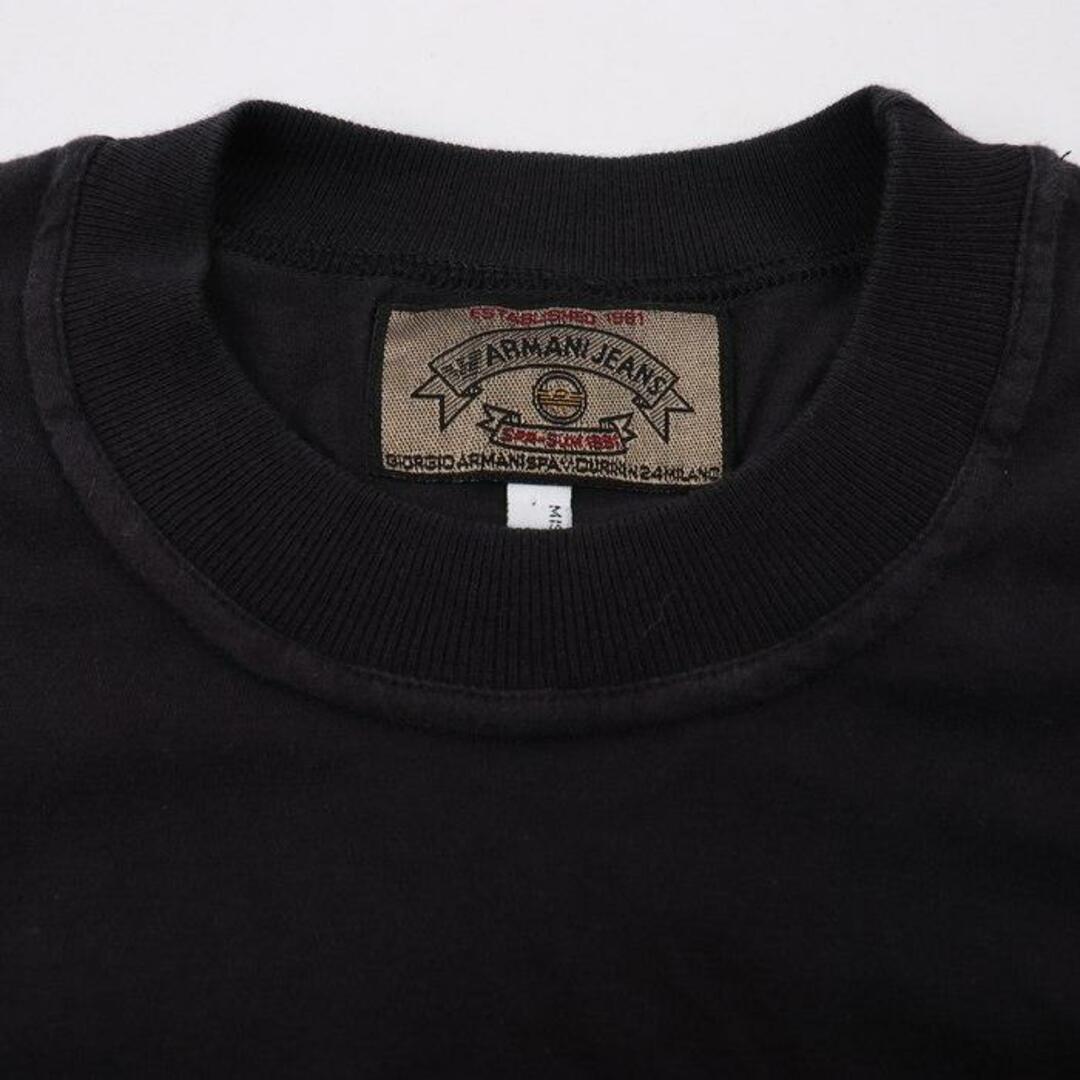 ARMANI JEANS(アルマーニジーンズ)のアルマーニ・ジーンズ Tシャツ 半袖 クルーネック ロゴ刺繍 イタリー製 コットン100％ トップス メンズ Sサイズ ブラック ARMANI JEANS メンズのトップス(Tシャツ/カットソー(半袖/袖なし))の商品写真