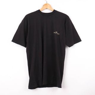 アルマーニジーンズ(ARMANI JEANS)のアルマーニ・ジーンズ Tシャツ 半袖 クルーネック ロゴ刺繍 イタリー製 コットン100％ トップス メンズ Sサイズ ブラック ARMANI JEANS(Tシャツ/カットソー(半袖/袖なし))