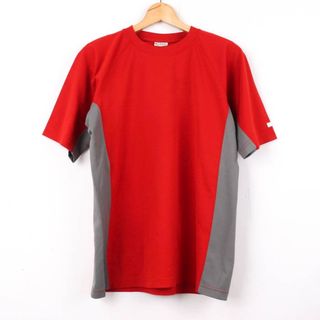 コロンビア(Columbia)のコロンビア Tシャツ 半袖 クルーネック バイカラー スポーツウエア アウトドア トップス メンズ Mサイズ レッド Columbia(Tシャツ/カットソー(半袖/袖なし))