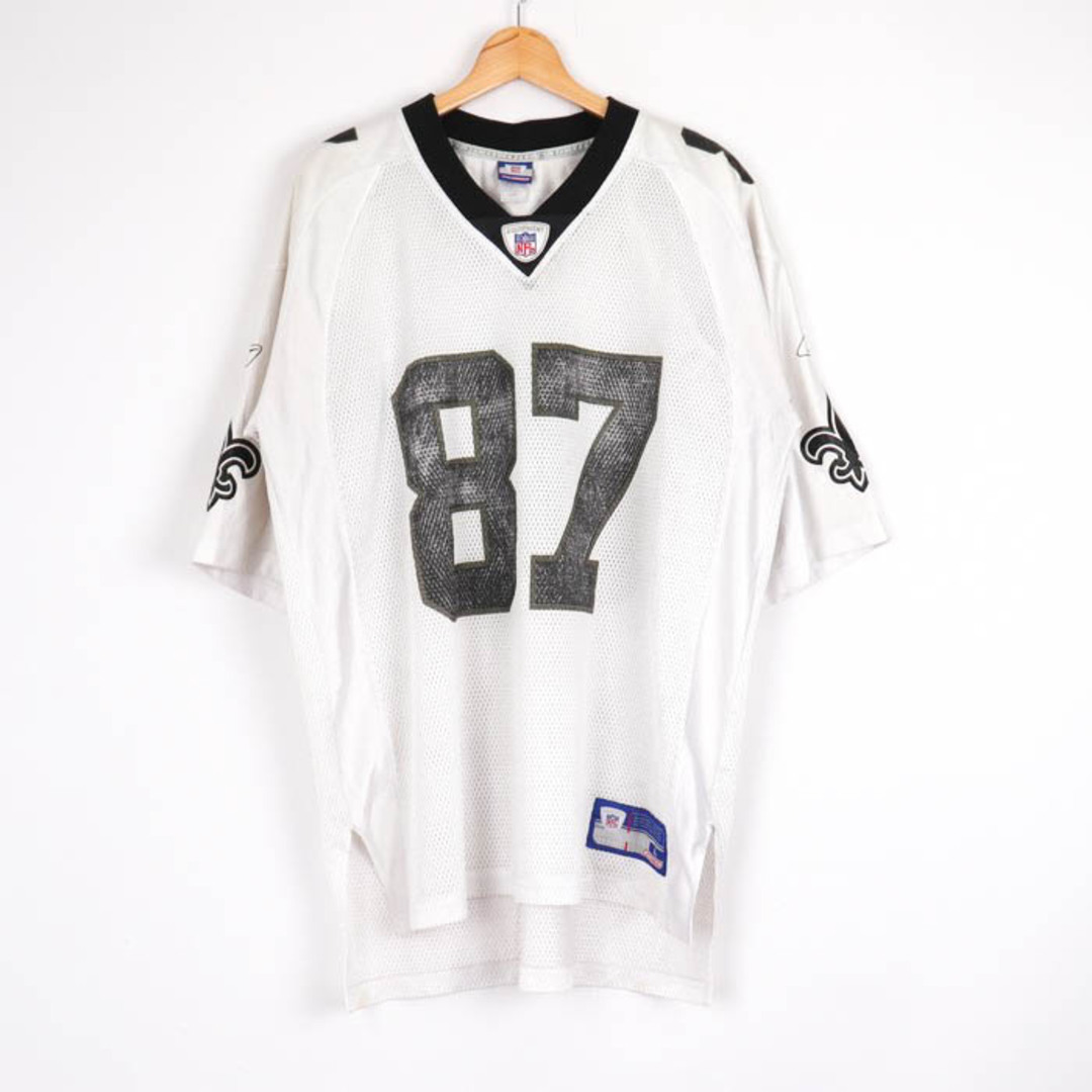 Reebok(リーボック)のリーボック Tシャツ アメフト ユニフォーム NFL #87 ゲームシャツ 大きいサイズ US 古着 メンズ Lサイズ ホワイト Reebok メンズのトップス(その他)の商品写真