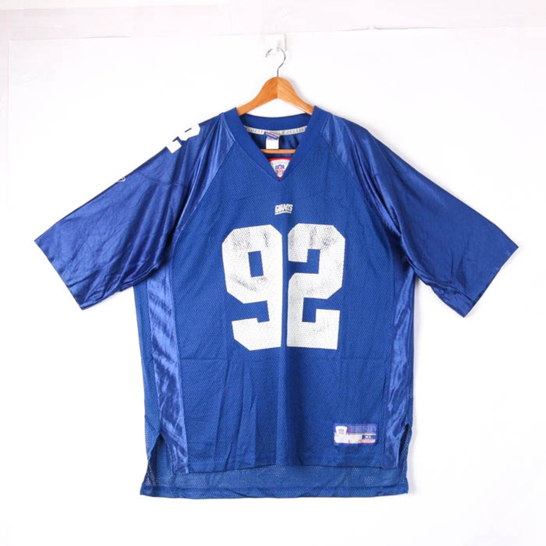 Reebok(リーボック)のリーボック Tシャツ アメフト ユニフォーム NFL ジャイアンツ #92 ゲームシャツ 大きいサイズ US 古着 メンズ XLサイズ ブルー Reebok メンズのトップス(その他)の商品写真