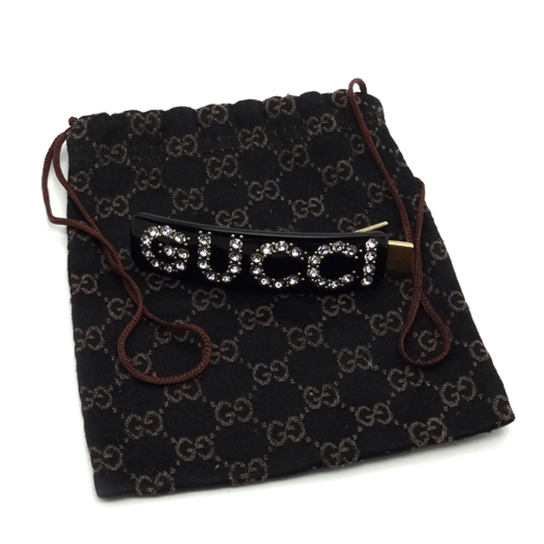 GUCCI - グッチ クリスタル グッチ シングル ヘアクリップ GUCCI - グッチ クリスタル グッチ シングル ヘアクリップ