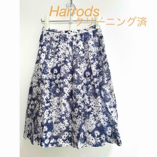 ハロッズ(Harrods)のハロッズ　Harrods スカート　麻　クリーニング済　美品(ひざ丈スカート)