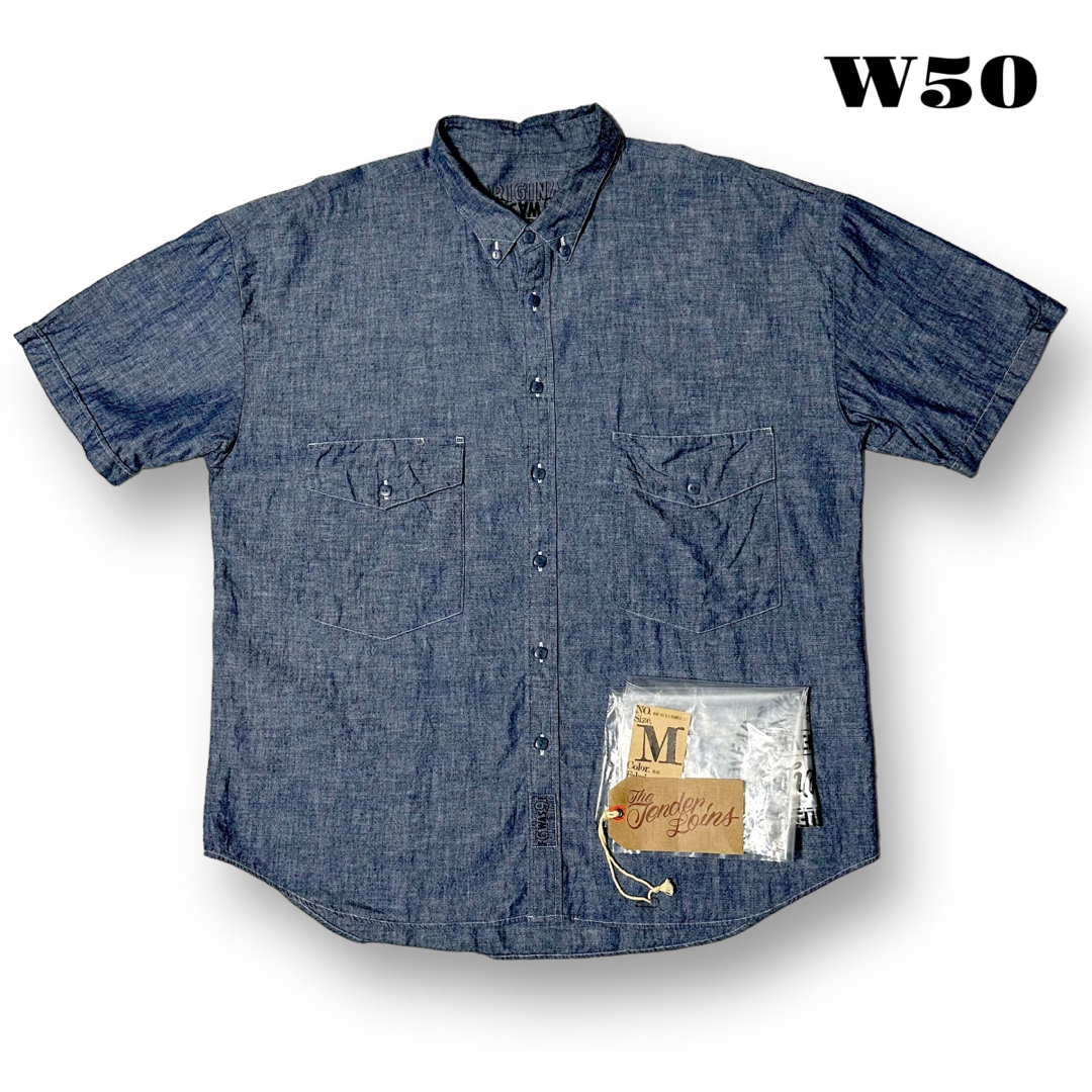 TENDERLOIN(テンダーロイン)の人気品！ TENDERLOIN 半袖 シャツ シャンブレー ブルー 青 M SS メンズのトップス(シャツ)の商品写真