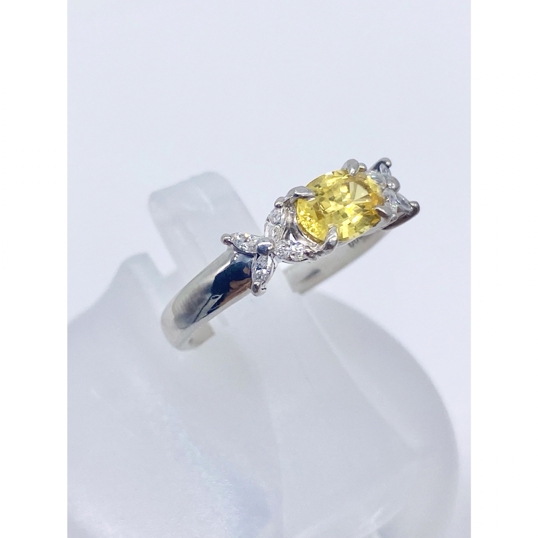 イエローサファイア 0.98ct / ダイヤ 0.18ct Pt900 リング 2