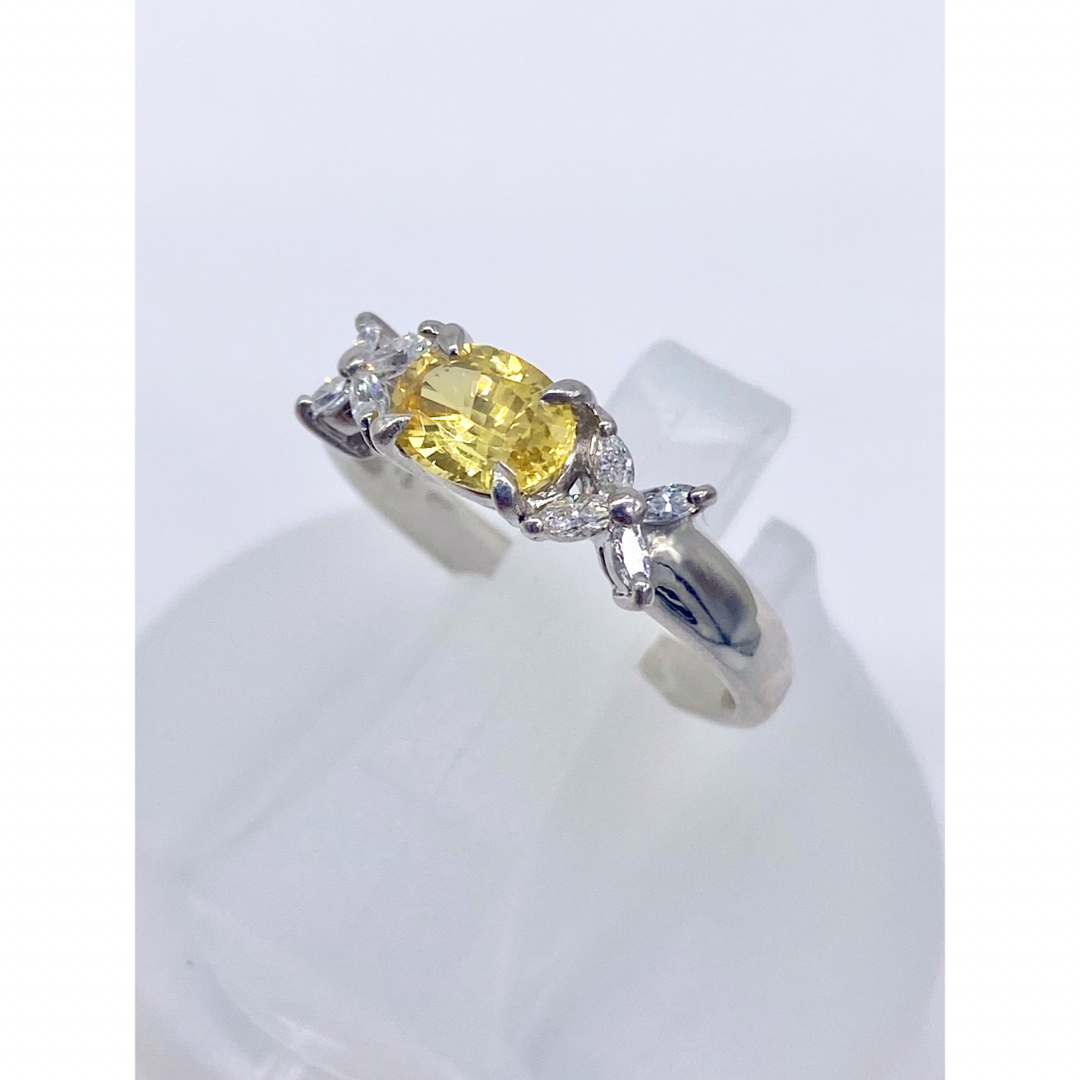 イエローサファイア 0.98ct / ダイヤ 0.18ct Pt900 リング 1