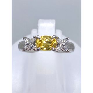 イエローサファイア 0.98ct / ダイヤ 0.18ct Pt900 リング(リング(指輪))