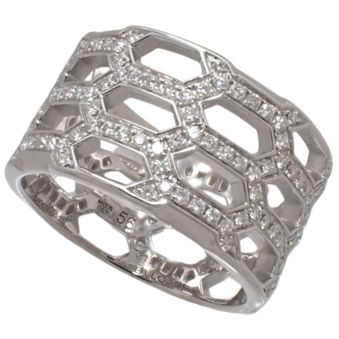 ブルガリリング・指輪 セルペンティ ダイヤモンド リング K18 ホワイトゴールド WG シルバー銀 40803000496