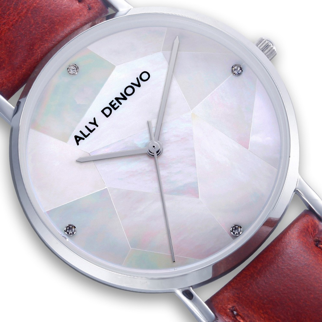 ALLY DENOVO(アリーデノヴォ)の【新品】アリーデノヴォ ALLY DENOVO 腕時計 レザーベルト レディース 時計 ガイア パール 真珠 Gaia Pearl 36mm AF5003.1 レディースのファッション小物(腕時計)の商品写真