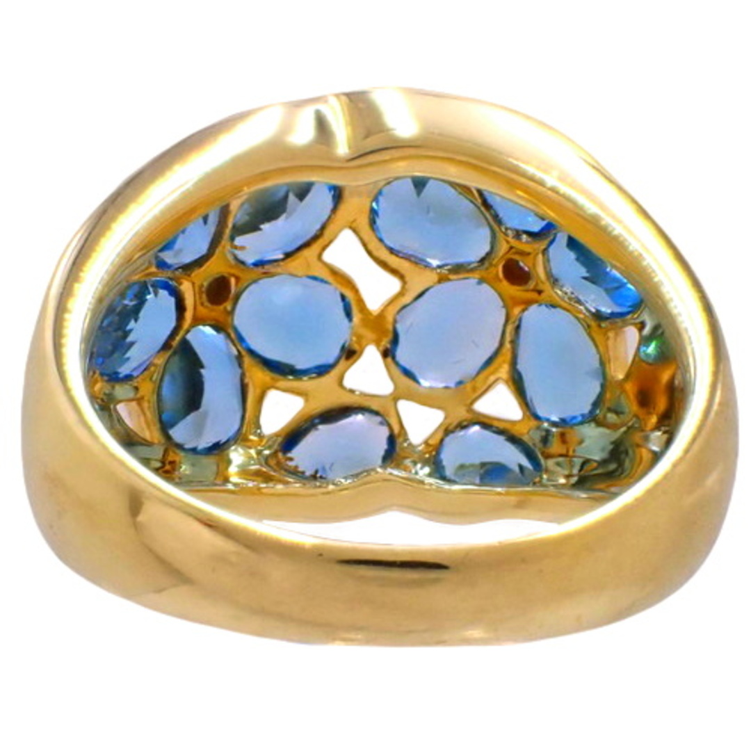 ノーブランドリング・指輪 トパーズ ダイヤモンド リング K18 イエローゴールド YG ゴールド金 ライトブルー水色 40802059952 1