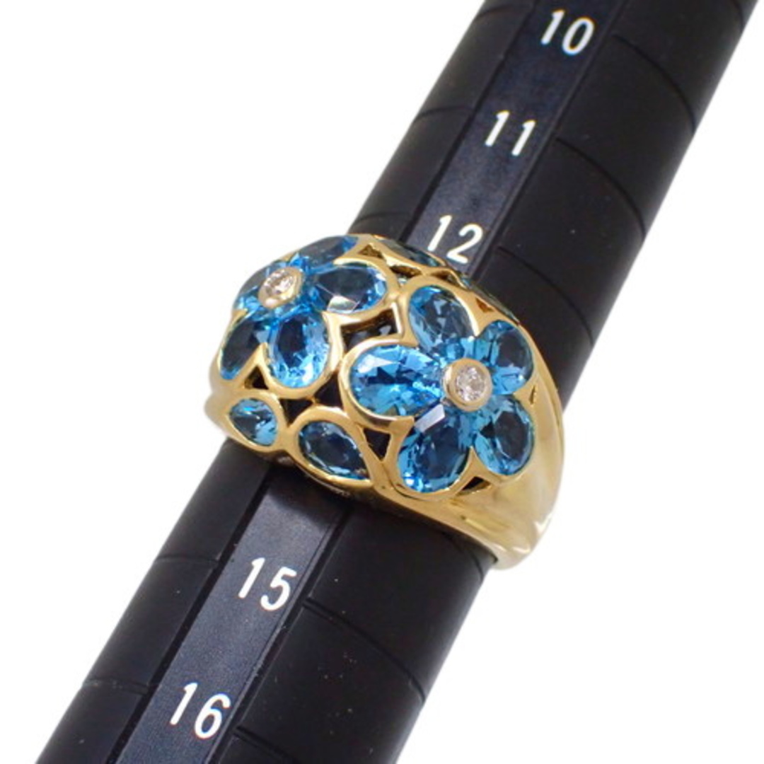 ノーブランドリング・指輪 トパーズ ダイヤモンド リング K18 イエローゴールド YG ゴールド金 ライトブルー水色 40802059952 レディースのアクセサリー(リング(指輪))の商品写真