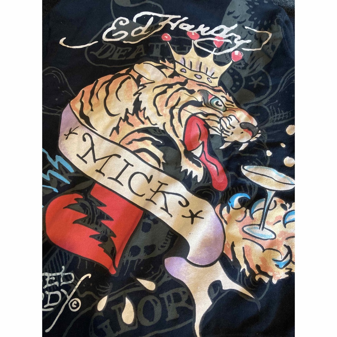 Ed Hardy フェアリーグランジy2k タトゥー ショート丈ジップパーカー