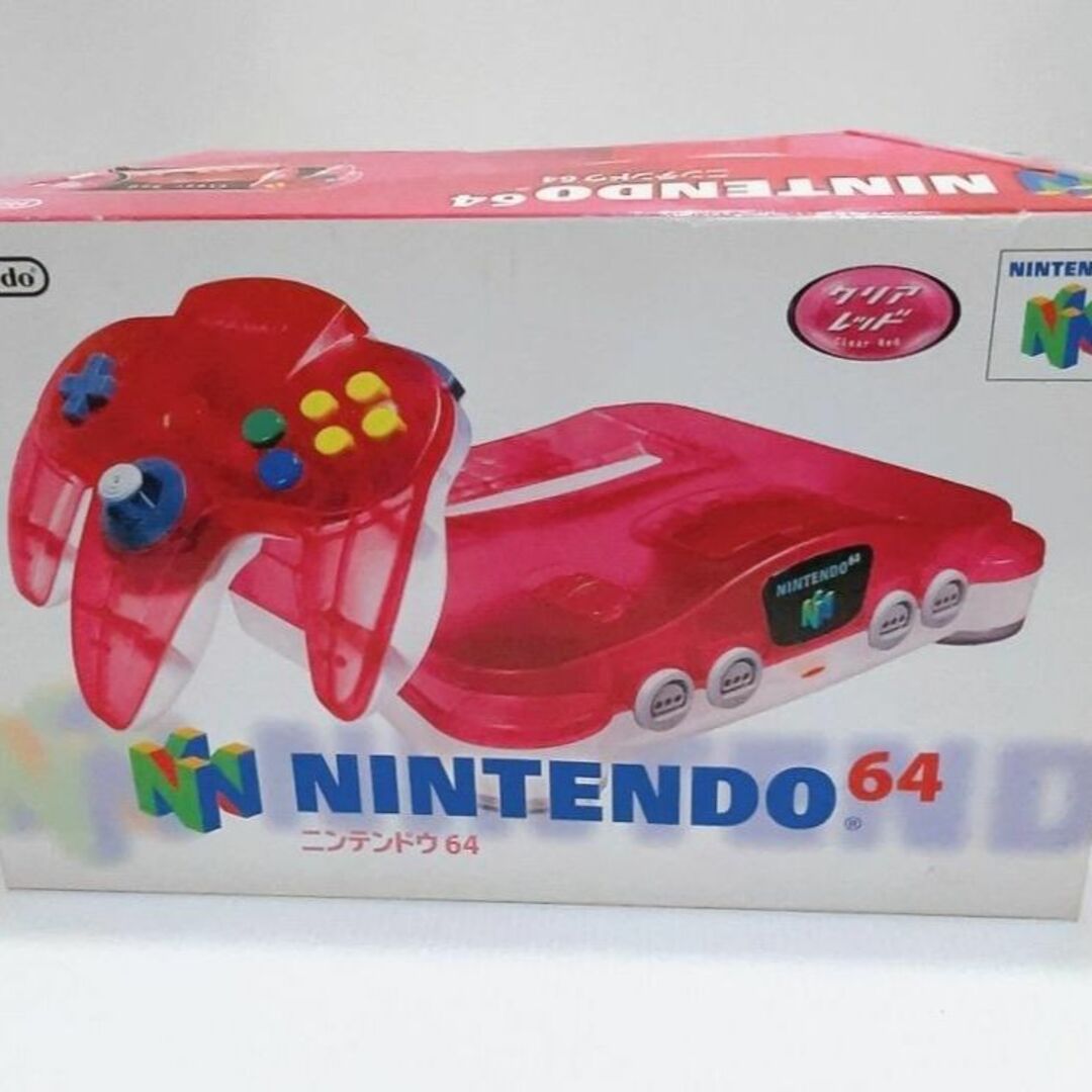 ○ほぼ新品 NINTENDO64 ニンテンドー64 本体 クリアレッド-