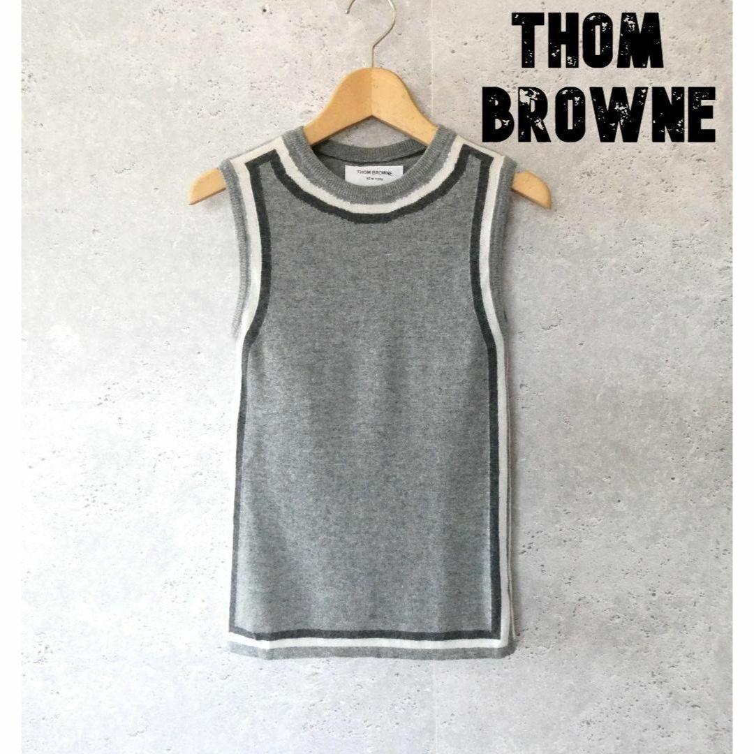 極美品 THOM BROWNE カシミヤ100％ ノースリーブ ニット ベスト