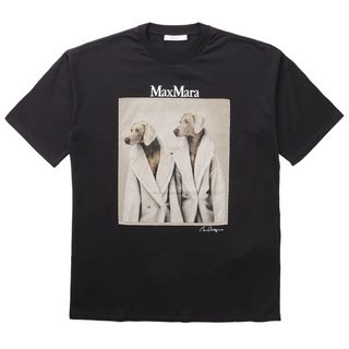 マックスマーラ(Max Mara)のマックスマーラ MAX MARA Tシャツ TACCO ウェグマンプリント 半袖シャツ オーバーサイズ クルーネック ショートスリーブ 2023年秋冬新作 2319460139 0006 NERO(Tシャツ(半袖/袖なし))