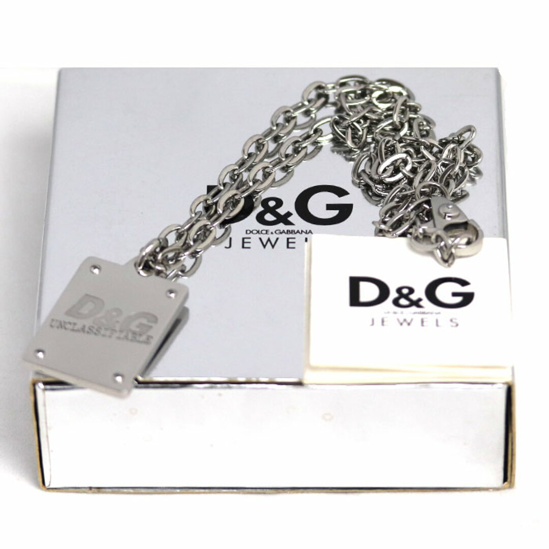 D&G(ディーアンドジー)のD&G ディーアンドジー メタル プレート ネックレス 43.5g 60cm メンズ【中古】 メンズのアクセサリー(ネックレス)の商品写真