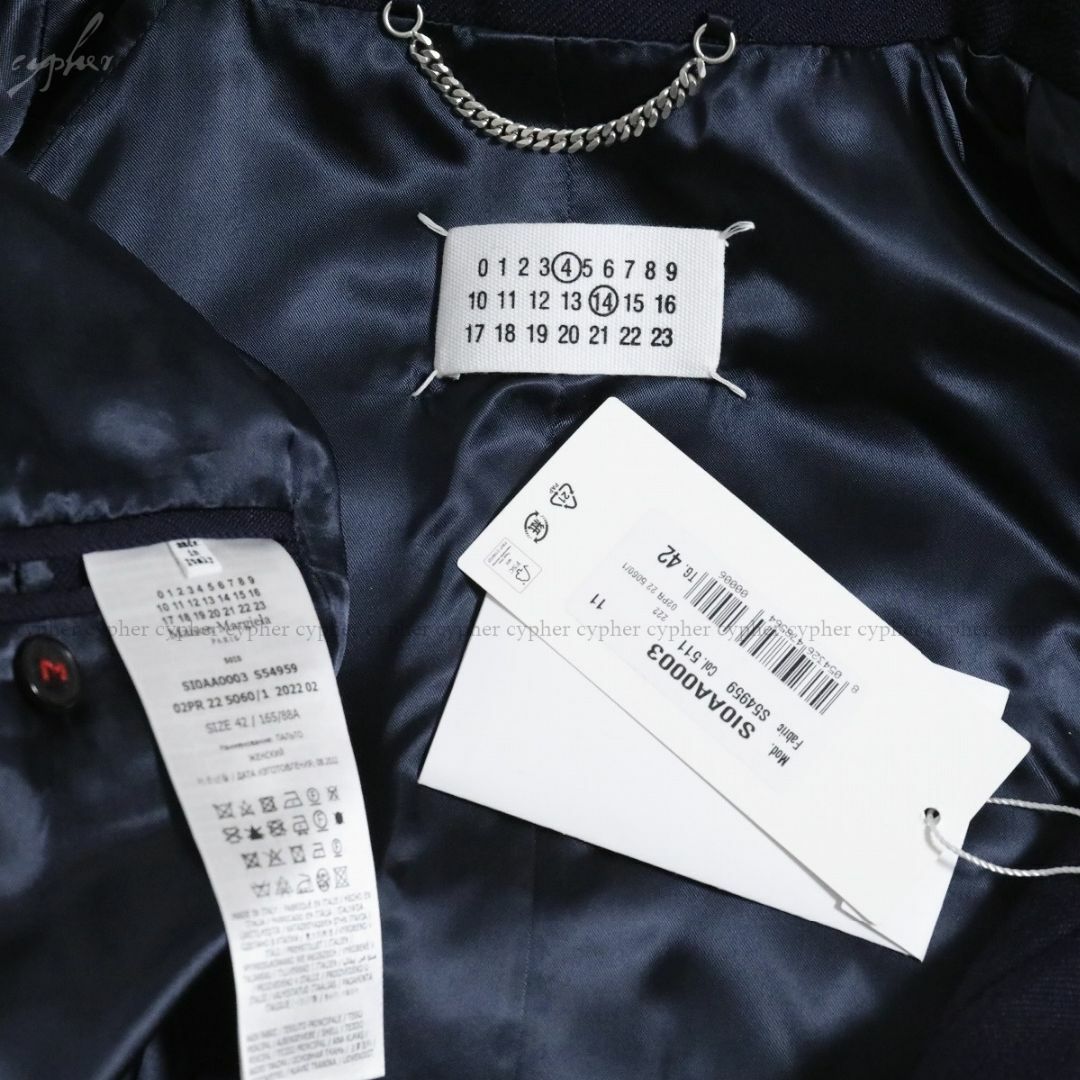 42 新品 22AW メゾンマルジェラ ウール ビスコース コート ステンカラー