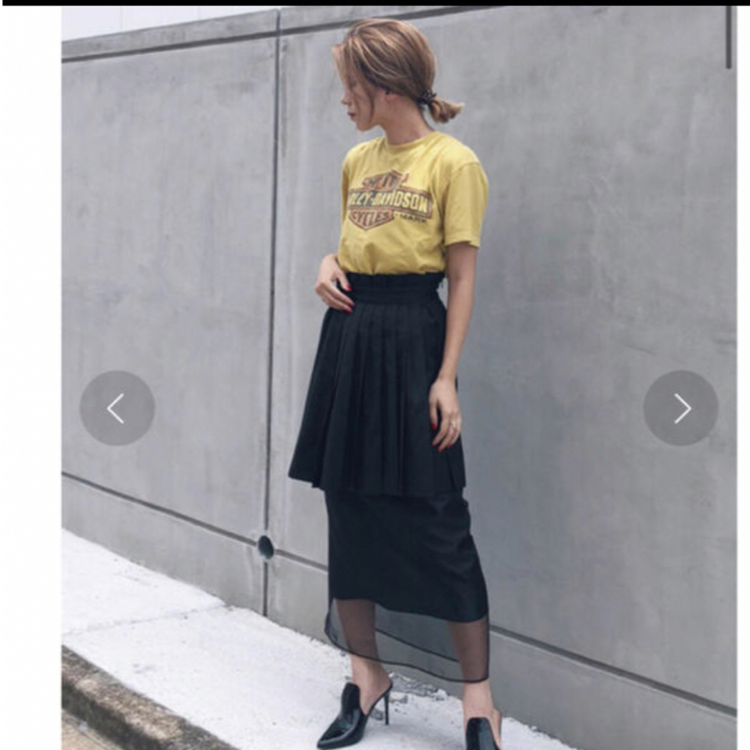 値下げ！美品 AMERI ASYMMETRY SEE THROUGH SKIRT