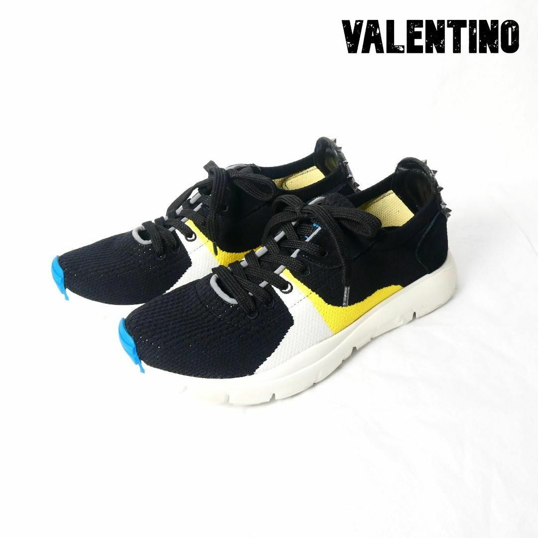 在庫品 美品 VALENTINO スタッズ メッシュ ニット ローカット