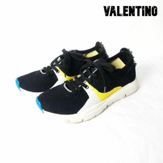 美品 VALENTINO スタッズ メッシュ ニット ローカット スニーカー