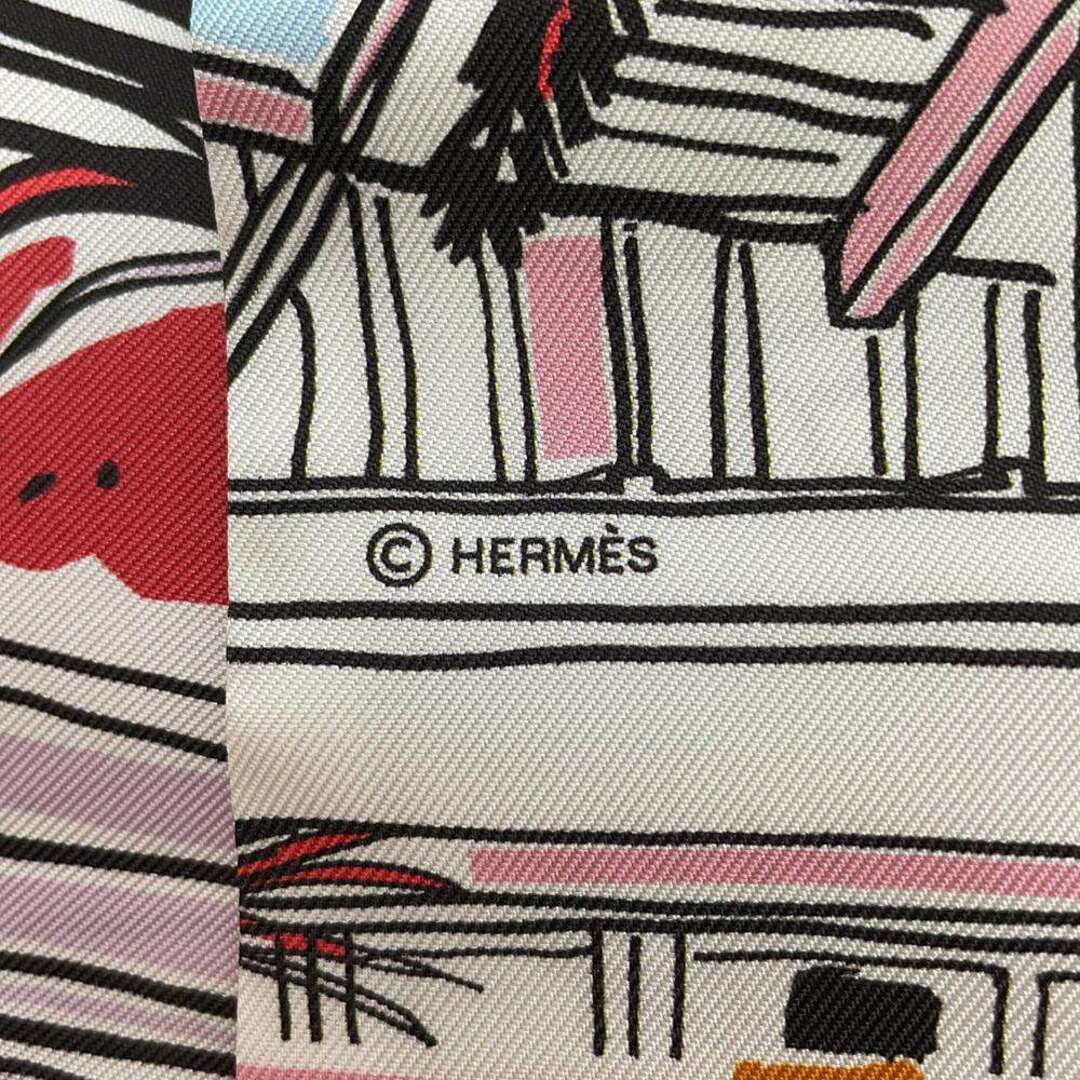 未使用◎正規品 仏製 HERMES エルメス シルク100％ スカーフ ツイリー TRAYURES D`ETE レイユール デテ ローズ/ブルー/ヴェール 箱・タグ付