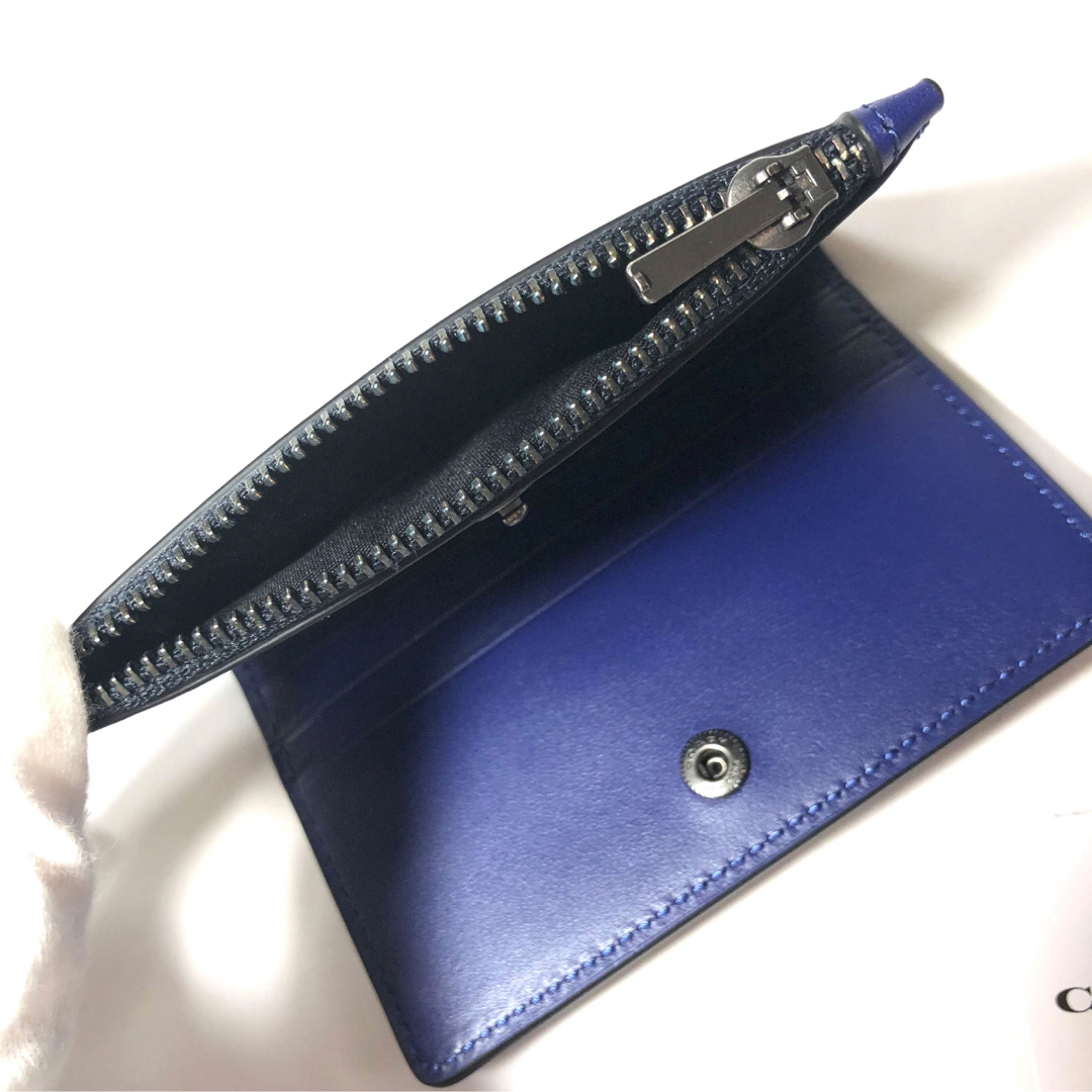 【新品】COACH コーチ カード ウォレット 財布 ラジカセ インディゴ