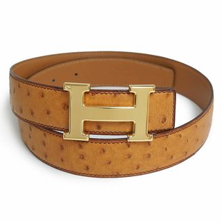 メンズ HERMES 本皮 茶ベルト バックル金色 jamesjohnston.com