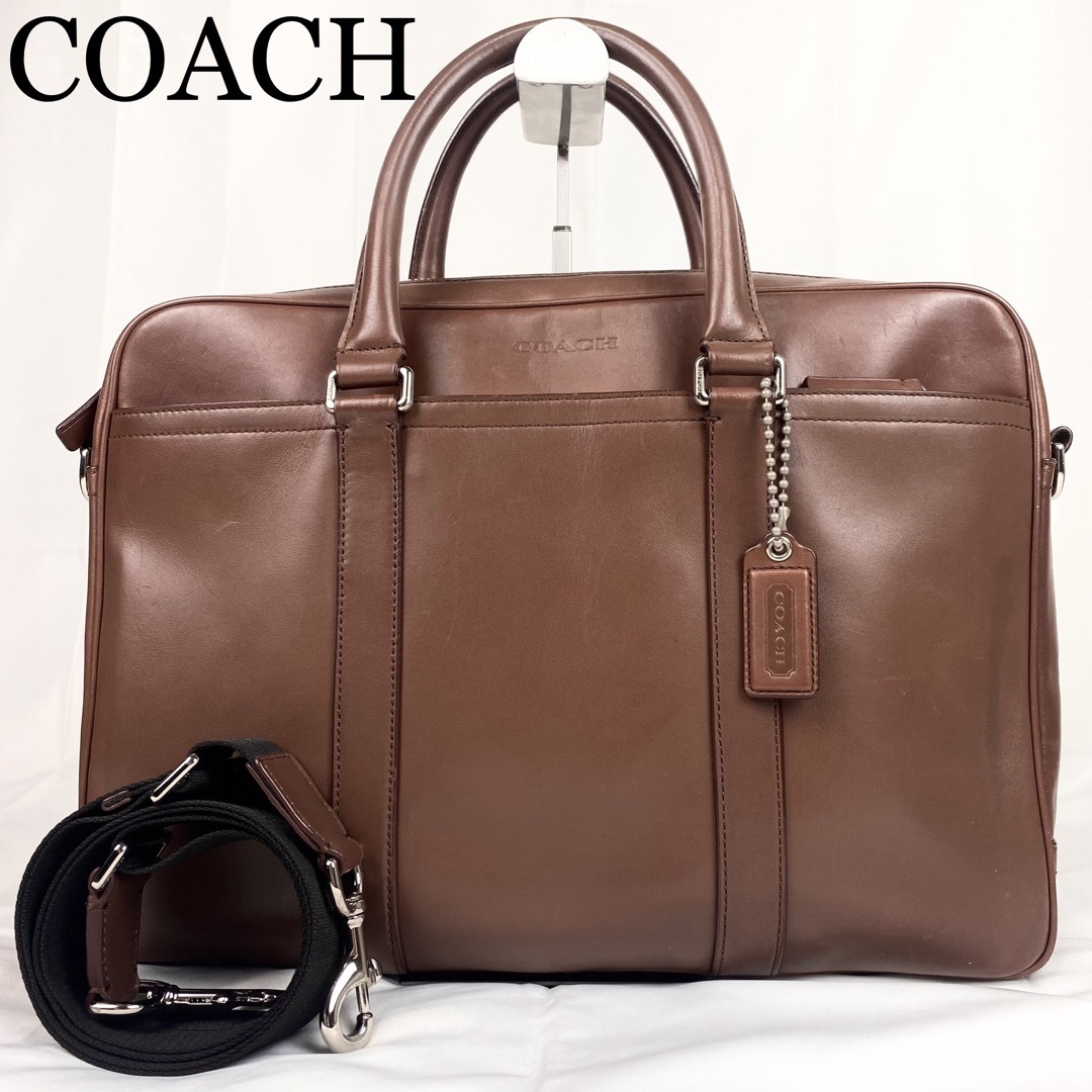 COACH - COACH 2way ビジネスバッグ レザー ブラウン ブリーフケース ...