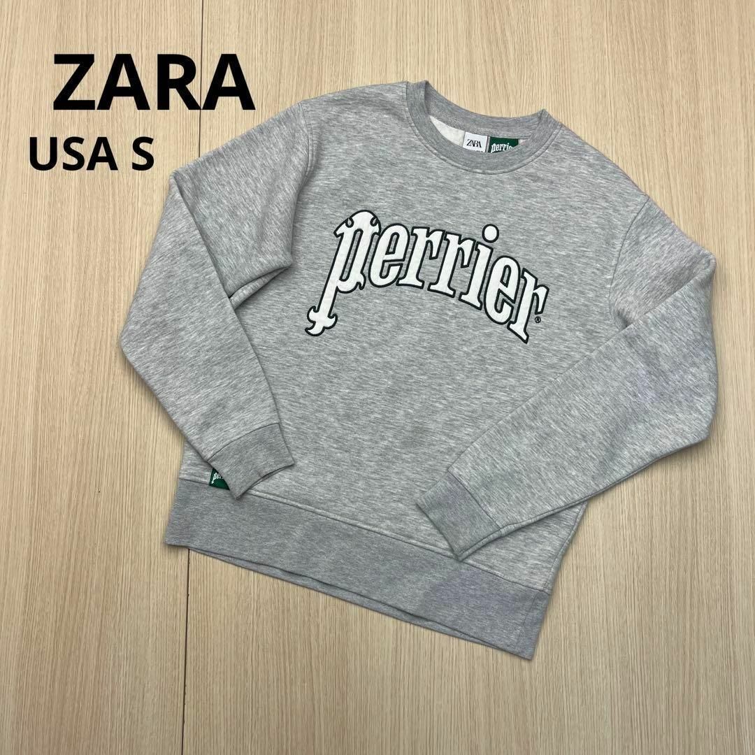 ZARA ○ ZARA ザラ スウェット トレーナー Perrier ペリエ グレーの通販 by aya｜ザラならラクマ