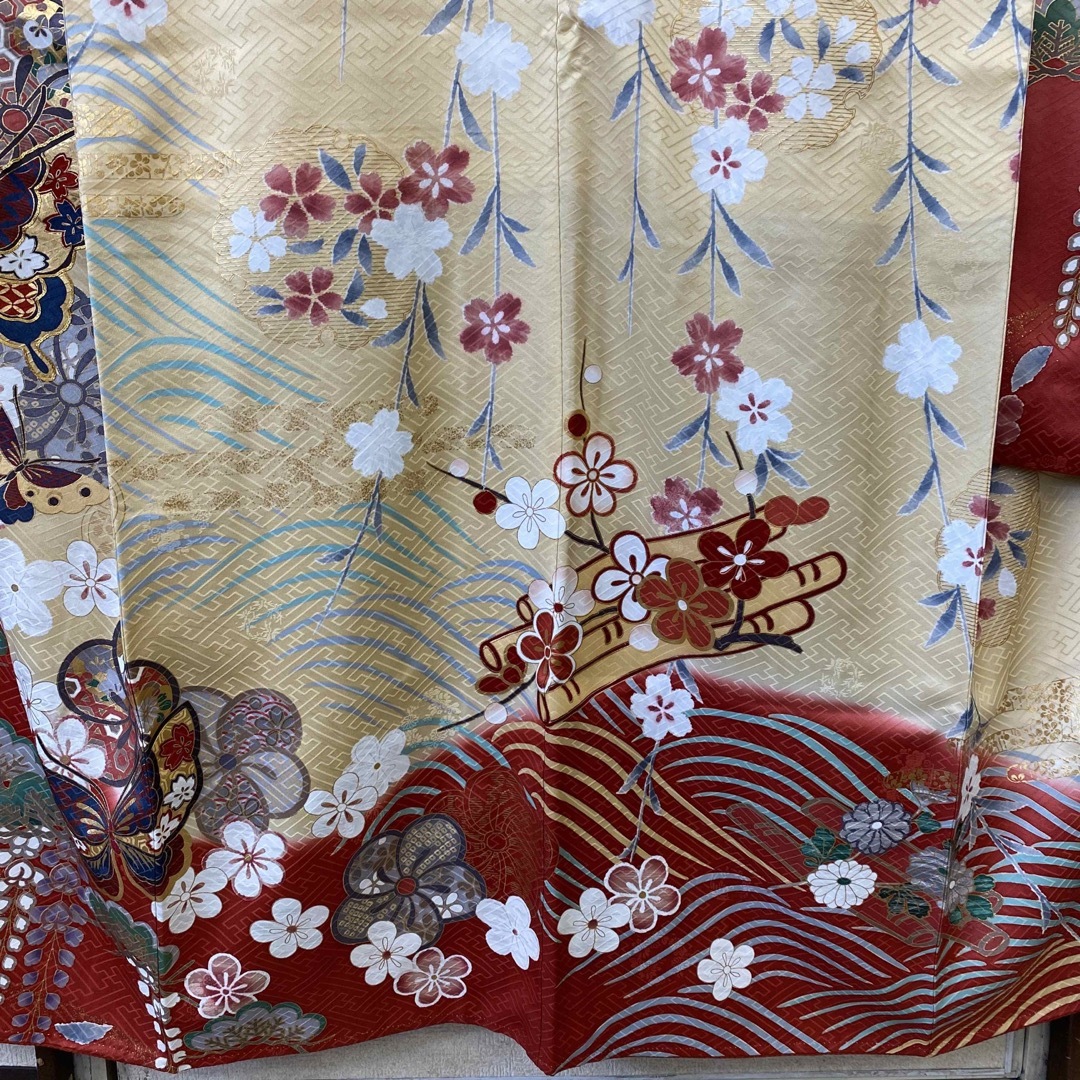 【祝いの日に】本振袖 長襦袢2点セット 身丈155.5㎝ 5E-075