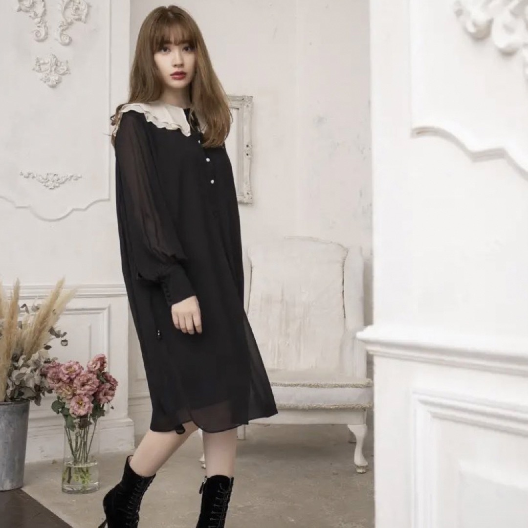 Herlipto Romantic Volume Sleeve Midi ドレス