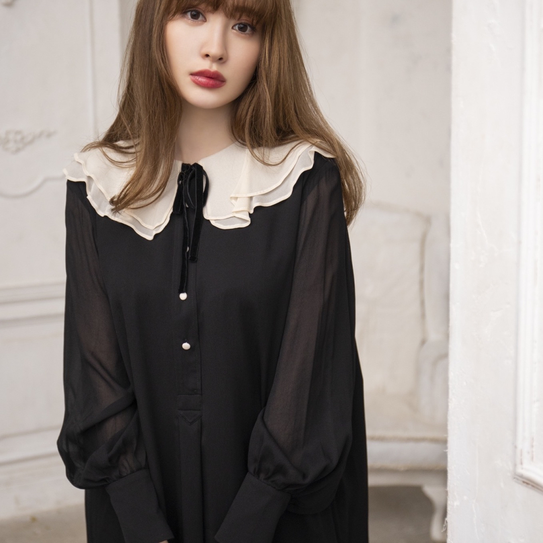 Her lip to(ハーリップトゥ)のromantic volume sleeve midi dress レディースのワンピース(ひざ丈ワンピース)の商品写真