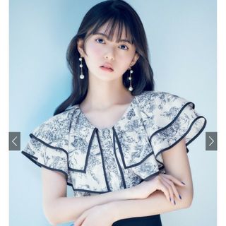 グレイル(GRL)の新品未使用　グレイル トワルドジュイ　ダブルフリルカラーブラウス(Tシャツ(半袖/袖なし))