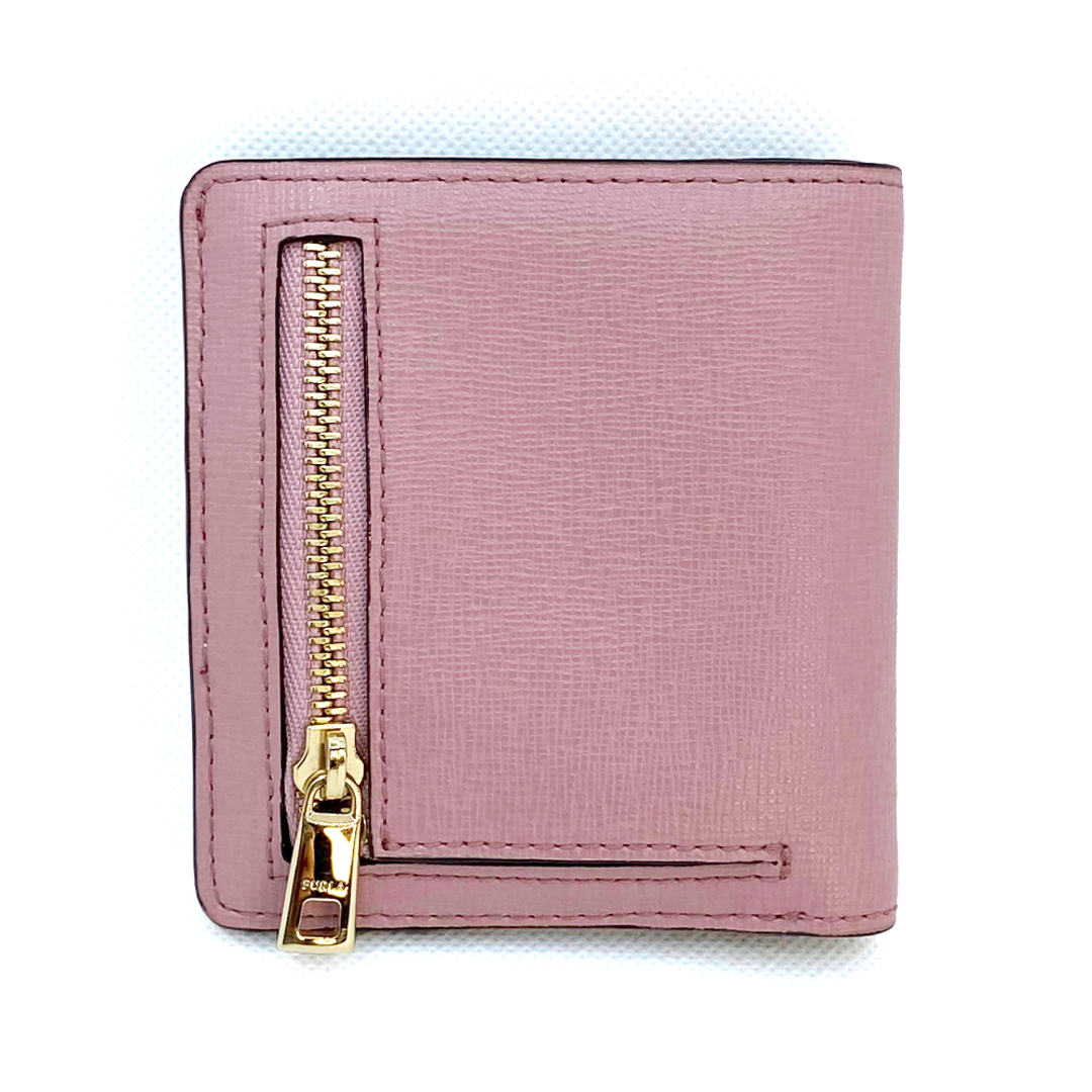 【良品】FURLA 二つ折り財布 レザー ピンク 箱付き 袋付き