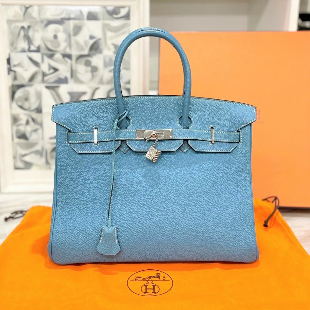 Hermes(エルメス)のエルメス　バーキン35　トゴ　ブルージーン　ハンドバッグ　□H刻印 レディースのバッグ(ハンドバッグ)の商品写真