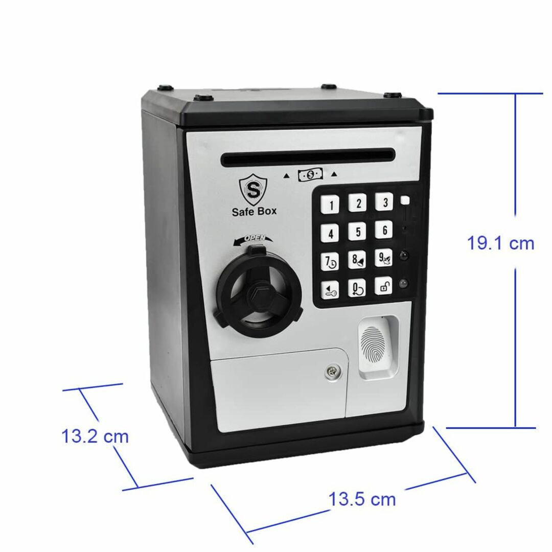 【色:BALCK/SILVER】指紋認証システムを真似たデザインを持つ貯金箱。解 7