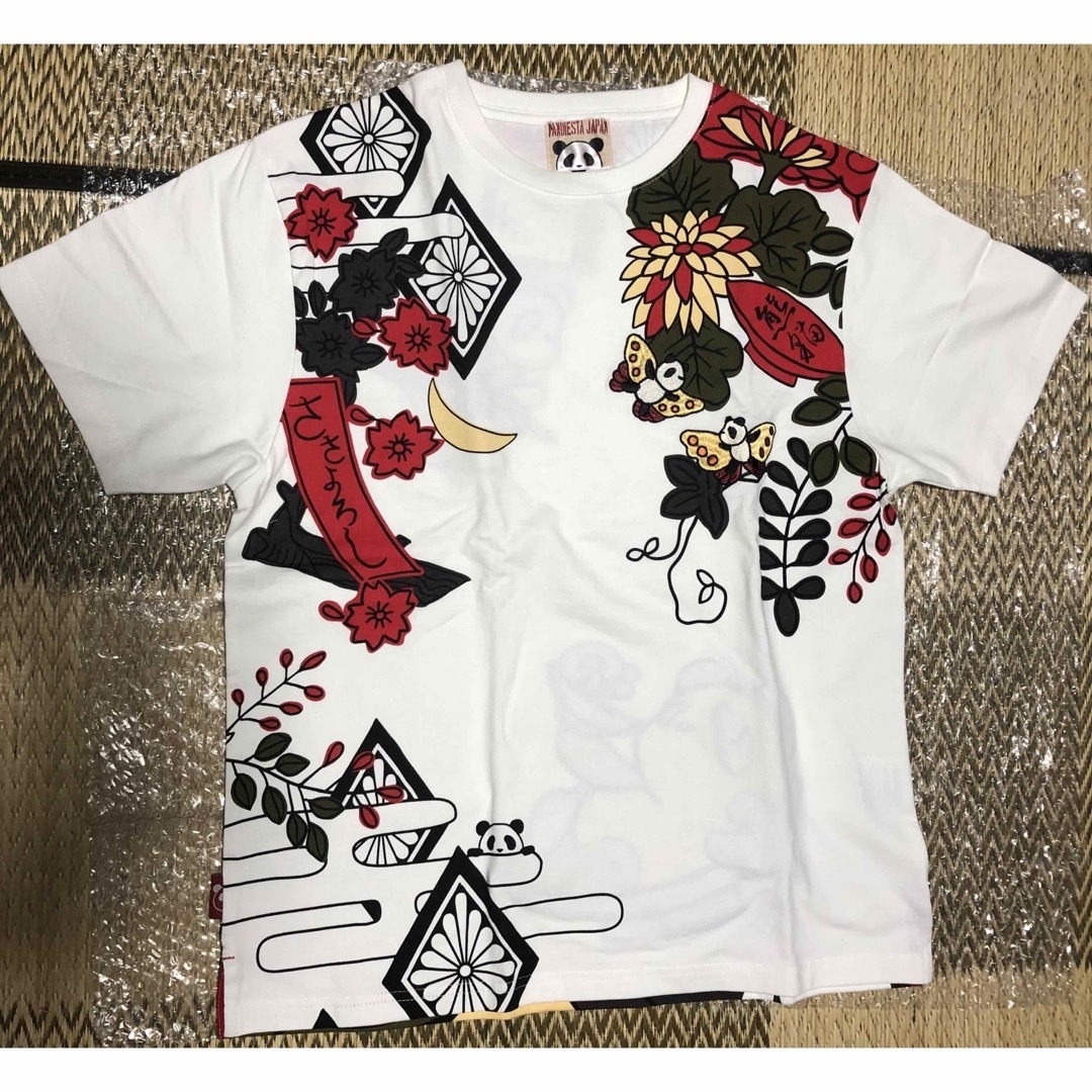 PANDIESTA 半袖Tシャツ　未使用品 花札 花見酒 パンダ 刺繍