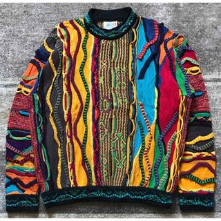 絶妙なカラー配色 芸術 COOGI クージー 3D コットン ニット セーター