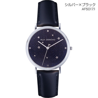 アリーデノヴォ(ALLY DENOVO)の【新品】アリーデノヴォ ALLY DENOVO 腕時計 レザーベルト レディース 時計 スターリーナイト Starry Night 36mm AF5017.1(腕時計)