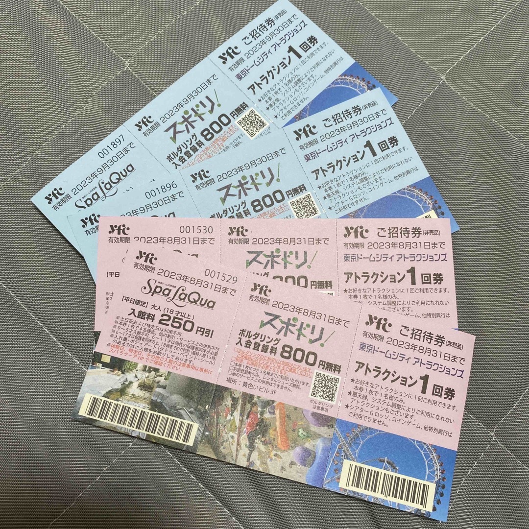 読売ジャイアンツ(ヨミウリジャイアンツ)の後楽園東京ドームシティアトラクションチケット4枚　夏休み チケットの施設利用券(遊園地/テーマパーク)の商品写真
