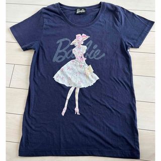 バービー(Barbie)のBarbie バービー　Tシャツ　紺色　Mサイズ　レディース　ネイビー(Tシャツ(半袖/袖なし))