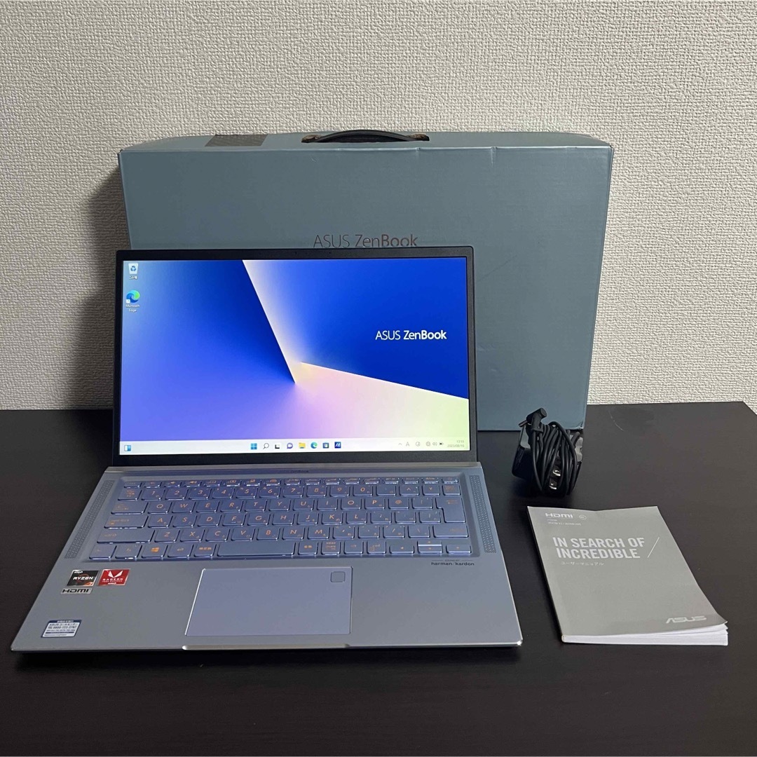 ステレオスピーカー内蔵マイク超美品 ASUS ZenBook 14 UM431DA 8+512GB